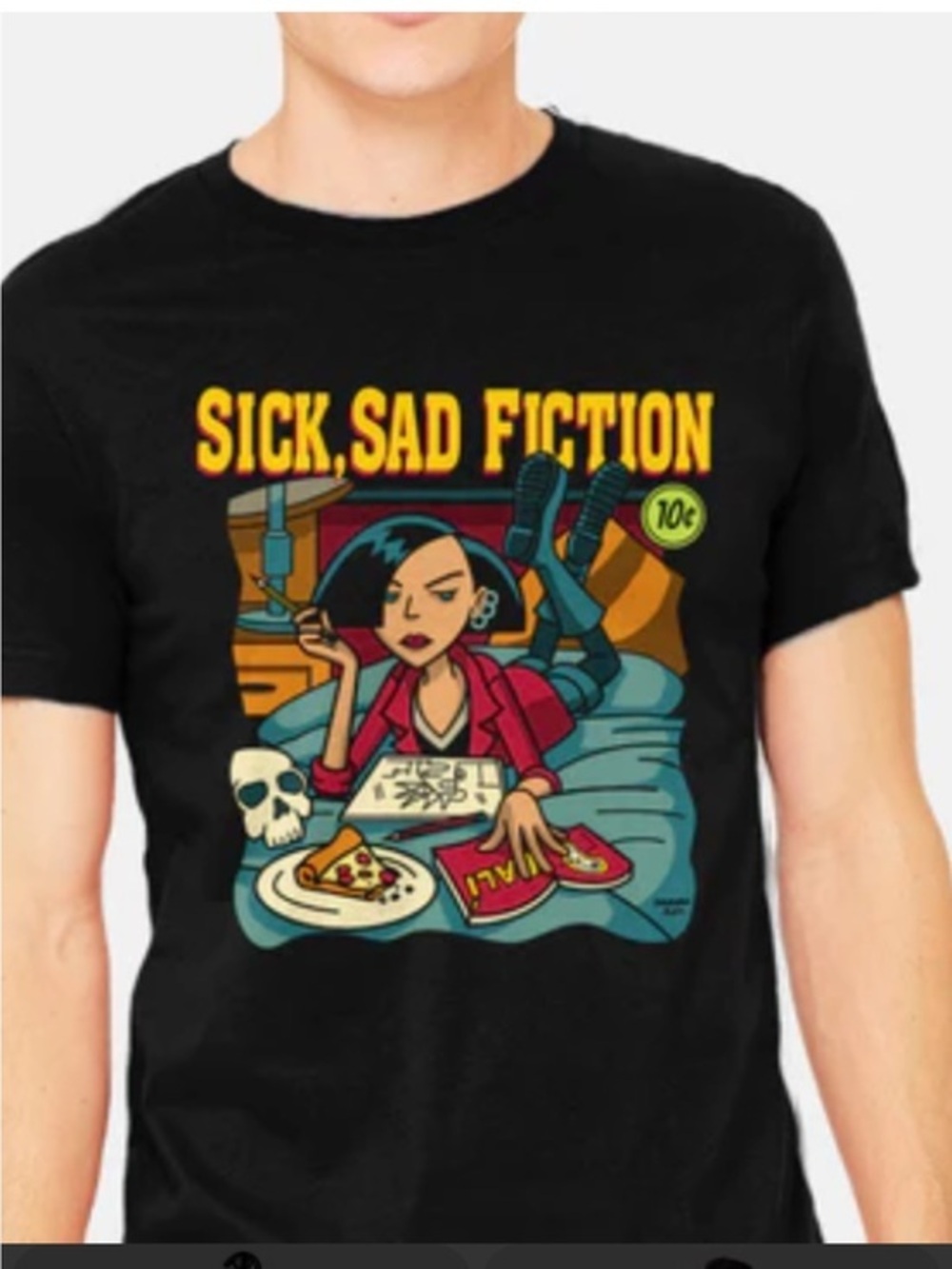 Sick Sad Fiction Graphic T-Shirt - Black